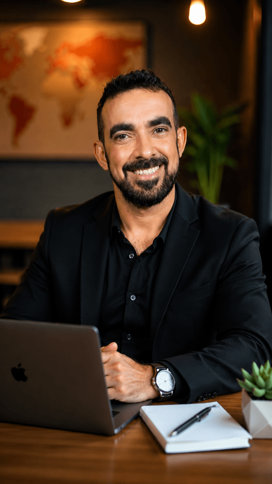 Alex Borges em seu escritório